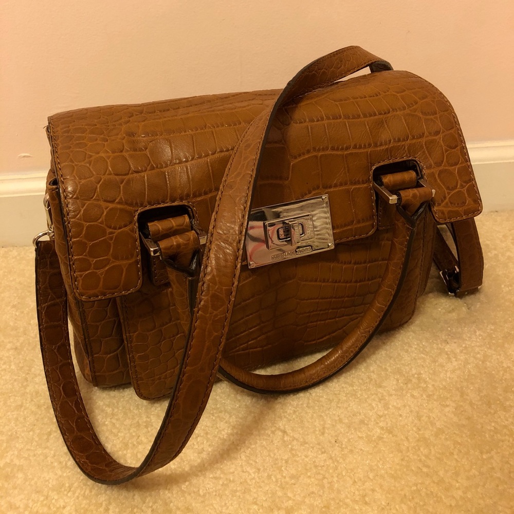 Michael Kors Croc Embossed Shoulder Bag